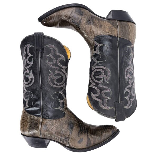 Vintage Nocona Mens Size 12D Lizard Teju Exotic Leather Cowboy Western Boots USA - Picture 4 of 14